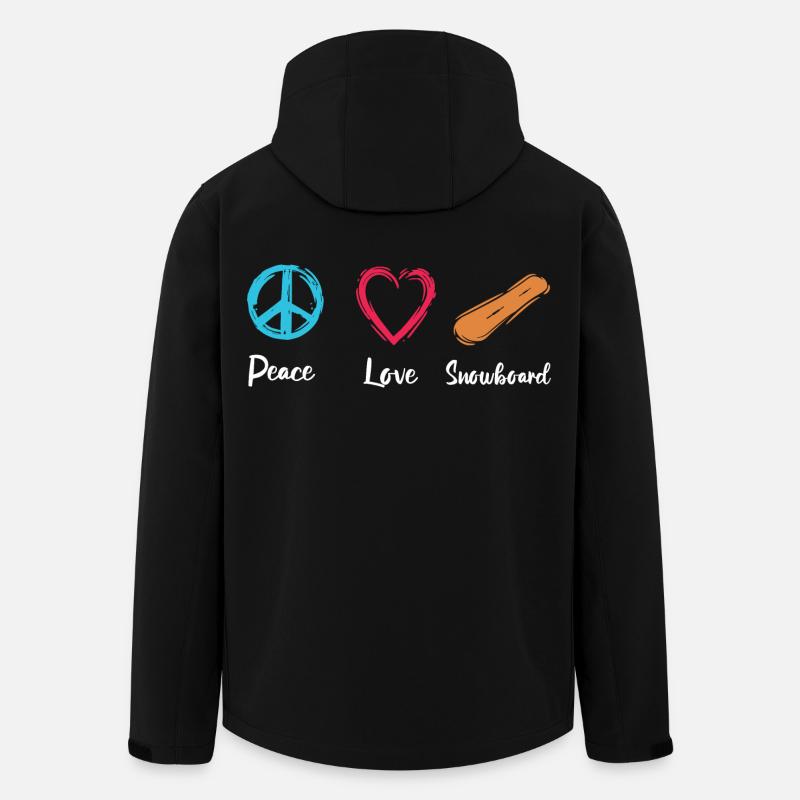 Frieden Liebe Snowboard - Recycelte Männer Softshell-Jacke von Stanley/Stella - Schwarz