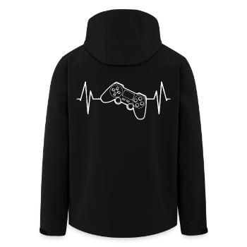 Herzschlag Gamepad EKG - Recycelte Männer Softshell-Jacke von Stanley/Stella - Schwarz - Hinten - AI Model Male 185 light (185cm)