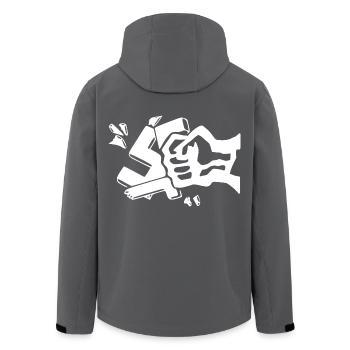 Gegen nazis gegen rechts faust - Recycelte Männer Softshell-Jacke von Stanley/Stella - Schwarz - Hinten - AI Model Male 185 light (185cm)