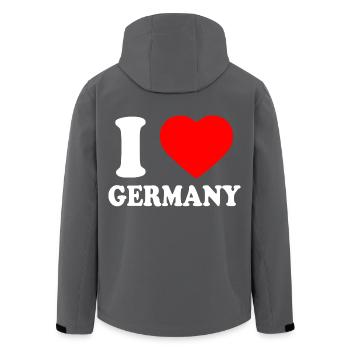 I love germany - Veste softshell homme en polyester recyclé Stanley/Stella - noir - Dos - AI Model Male 185 light (185cm)