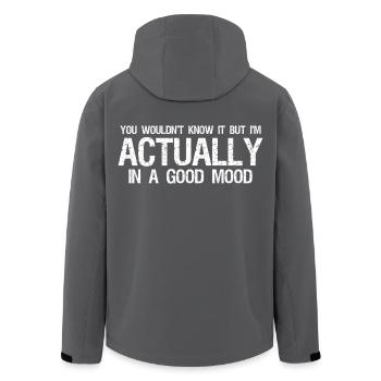 you wouldn't know it but I'm actually in a good  - Recycelte Männer Softshell-Jacke von Stanley/Stella - Anthrazit - Hinten - AI Model Male 185 light (185cm)