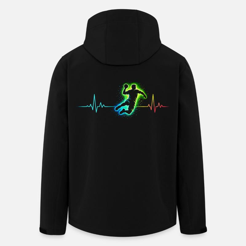Battement de cœur de handball - Veste softshell homme en polyester recyclé Stanley/Stella - noir