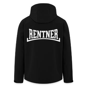 Rentner (Rente / Ruhestand / Konkav / White) - Recycelte Männer Softshell-Jacke von Stanley/Stella - Schwarz - Hinten - AI Model Male 185 light (185cm)