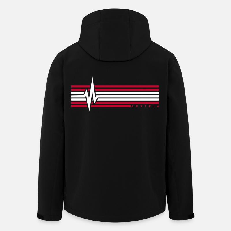 Heartbeat Austria ECG Austria Austrians - Men’s Recycled Softshell Jacket by Stanley/Stella - black
