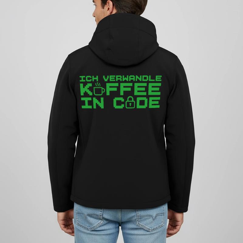 Informatik Verwandle Kaffee in Code Programmierer Recycelte Männer Softshell-Jacke von Stanley/Stella