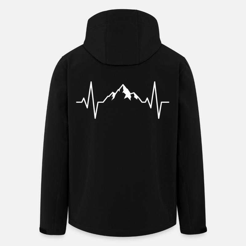 Mountain Heartbeat Heartbeat Pulse Alpine - Men’s Recycled Softshell Jacket by Stanley/Stella - black