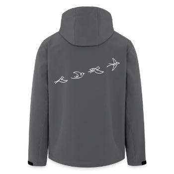 The flight of the white bird - Men’s Recycled Softshell Jacket by Stanley/Stella - anthracite - Back - AI Model Male 185 light (185cm)