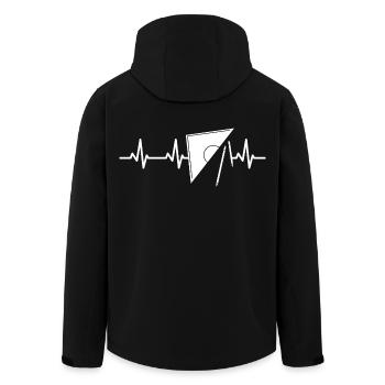Geodreieck Herzlinie - Recycelte Männer Softshell-Jacke von Stanley/Stella - Schwarz - Hinten - AI Model Male 185 light (185cm)