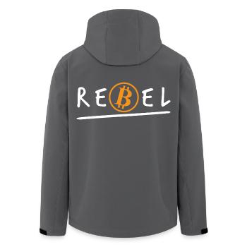 Bitcoin Rebel Crypto BTC - Men’s Recycled Softshell Jacket by Stanley/Stella - black - Back - AI Model Male 185 light (185cm)