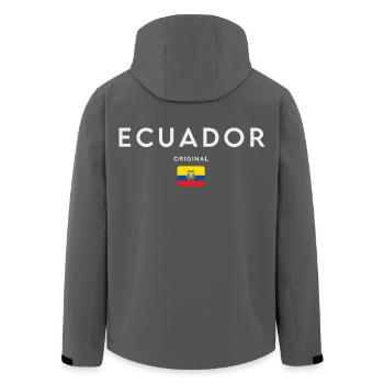Flagge von Ecuador, ecuadorianischer Stolz - Recycelte Männer Softshell-Jacke von Stanley/Stella - Schwarz - Hinten - AI Model Male 185 light (185cm)