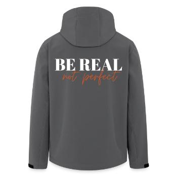 Be Real Not Perfect ! - Recycelte Männer Softshell-Jacke von Stanley/Stella - Schwarz - Hinten - AI Model Male 185 light (185cm)