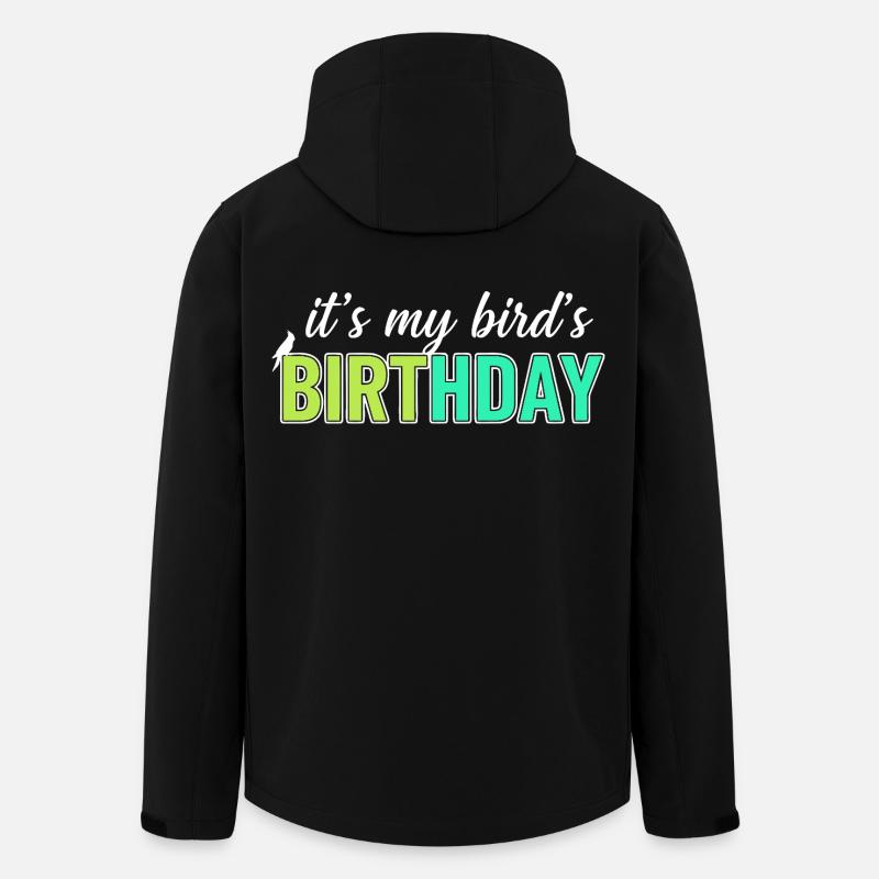 C’est l’anniversaire de mon oiseau - Veste softshell homme en polyester recyclé Stanley/Stella - noir