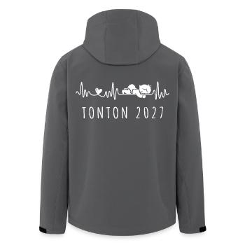 Futur Tonton 2027 Battement Cœur Pour Oncle - Recycelte Männer Softshell-Jacke von Stanley/Stella - Schwarz - Hinten - AI Model Male 185 light (185cm)