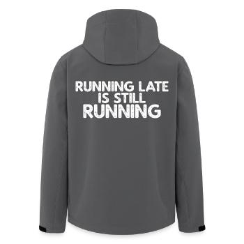 Running Late Is Still Running - Men’s Recycled Softshell Jacket by Stanley/Stella - black - Back - AI Model Male 185 light (185cm)