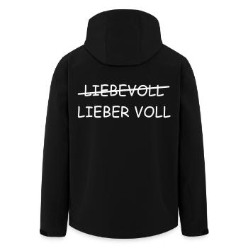 Liebevoll | Lieber Voll, bier, Party, grillen - Recycelte Männer Softshell-Jacke von Stanley/Stella - Schwarz - Hinten - AI Model Male 185 light (185cm)