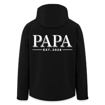 Papa Est. 2026 | Father | Father's Day Gift - Men’s Recycled Softshell Jacket by Stanley/Stella - black - Back - AI Model Male 185 light (185cm)