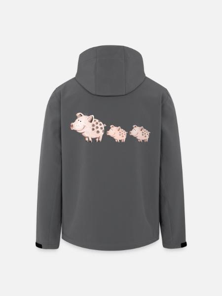 Schweine Familie - Recycelte Männer Softshell-Jacke von Stanley/Stella - Schwarz
