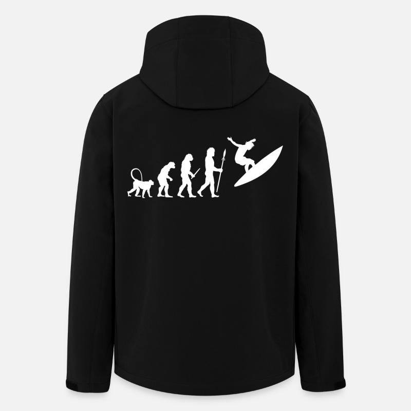 Évolution du surf - Veste softshell homme en polyester recyclé Stanley/Stella - noir