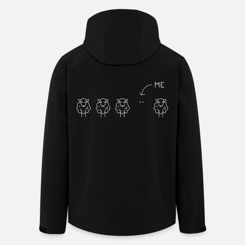Déclaration drôle d’illustration de Black Sheep - Veste softshell homme en polyester recyclé Stanley/Stella - noir