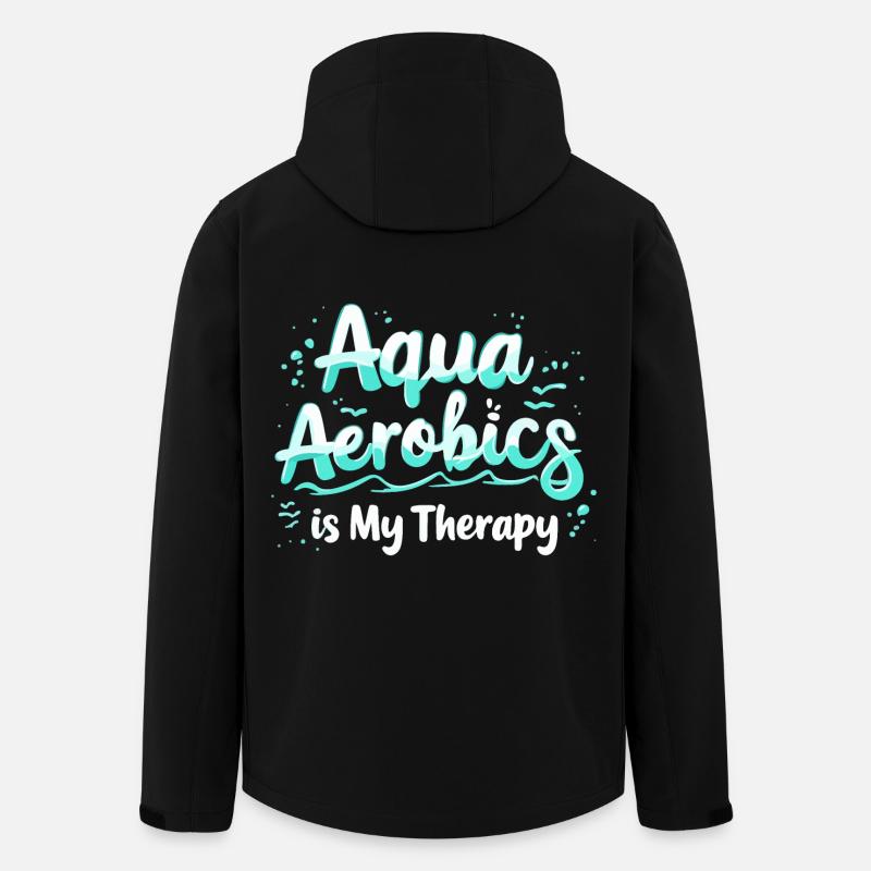 L’aquagym est ma thérapie - Veste softshell homme en polyester recyclé Stanley/Stella - noir