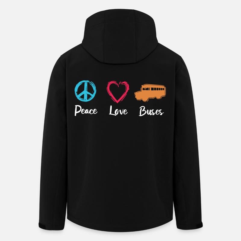 Bus de Peace Love - Veste softshell homme en polyester recyclé Stanley/Stella - noir