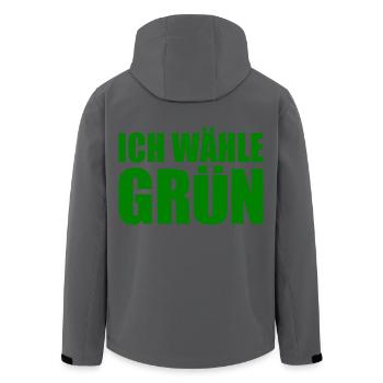 ich wähle grün - Recycelte Männer Softshell-Jacke von Stanley/Stella - Schwarz - Hinten - AI Model Male 185 light (185cm)
