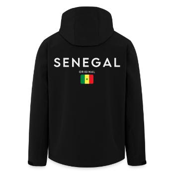 Senegalesische Flagge, Senegalesischer Stolz - Recycelte Männer Softshell-Jacke von Stanley/Stella - Schwarz - Hinten - AI Model Male 185 light (185cm)