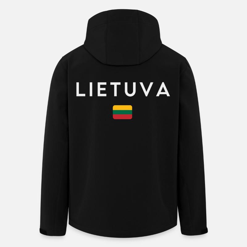 Drapeau lituanien, fierté lituanienne - Veste softshell homme en polyester recyclé Stanley/Stella - noir