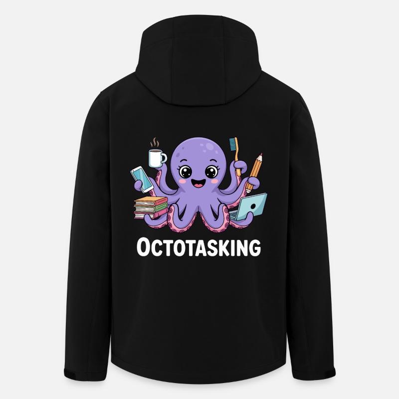 Octotasking Krake im Multitasking Modus - Recycelte Männer Softshell-Jacke von Stanley/Stella - Schwarz