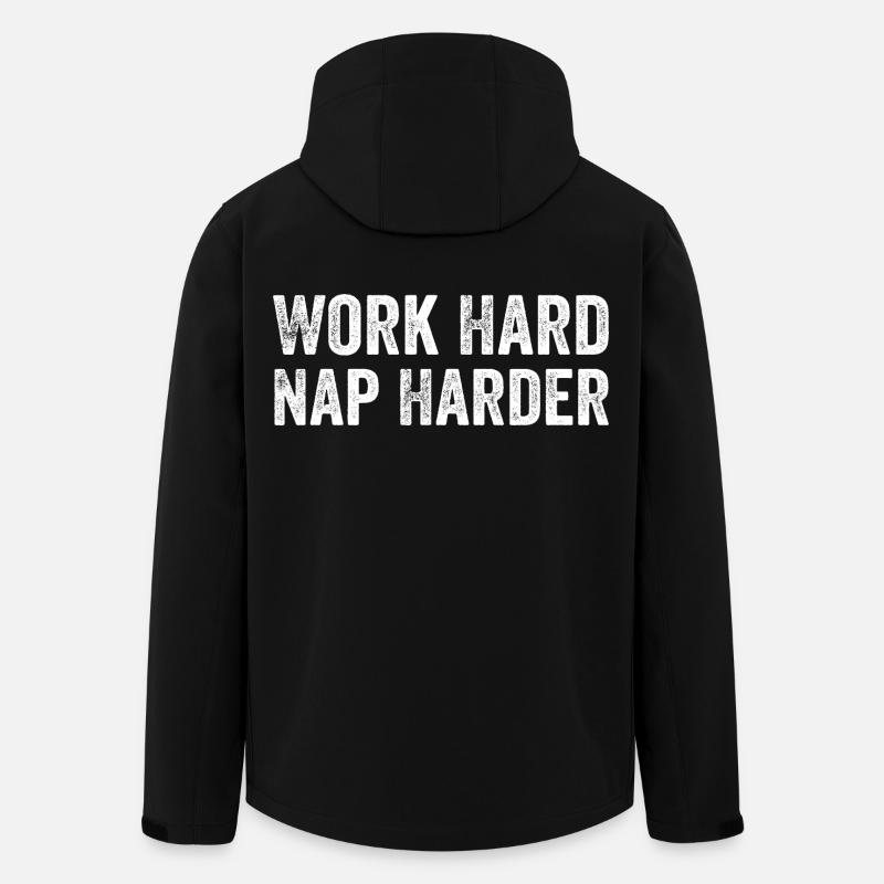 Work hard, Nap harder - Veste softshell homme en polyester recyclé Stanley/Stella - noir