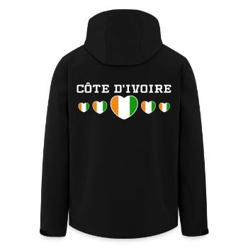 Ivory Coast Pride Cote D'Ivoire Heritage Elephant - Veste softshell homme en polyester recyclé Stanley/Stella - noir - Dos - AI Model Male 185 light (185cm)