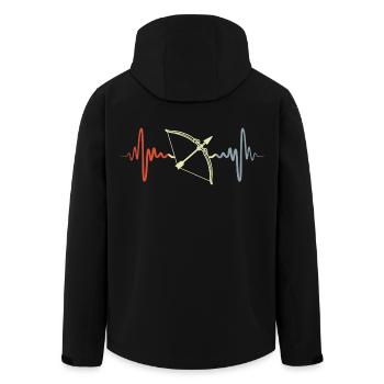 Bogen Herzschlag - Recycelte Männer Softshell-Jacke von Stanley/Stella - Schwarz - Hinten - AI Model Male 185 light (185cm)