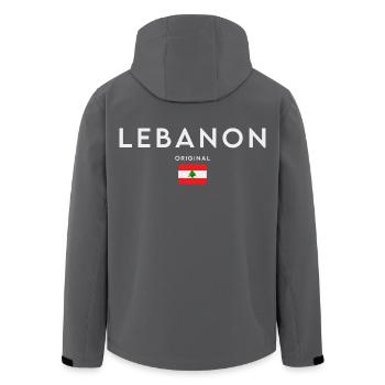 Flagge des Libanon, Libanesischer Stolz - Recycelte Männer Softshell-Jacke von Stanley/Stella - Schwarz - Hinten - AI Model Male 185 light (185cm)