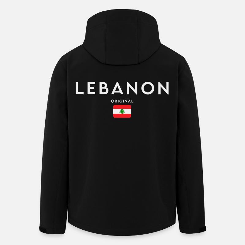 Drapeau du Liban, Fierté libanaise - Veste softshell homme en polyester recyclé Stanley/Stella - noir