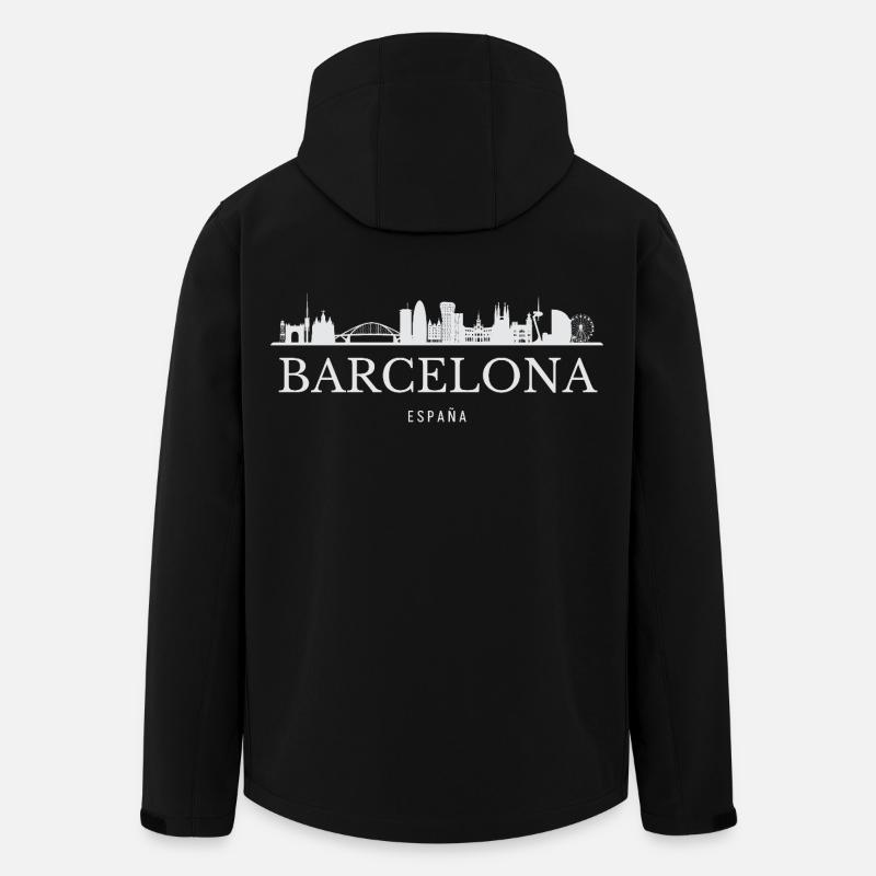Barcelone Skyline, Barcelone, Espagne - Veste softshell homme en polyester recyclé Stanley/Stella - noir