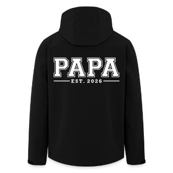 Papa Est. 2026 | Father | Father's Day Gift - Men’s Recycled Softshell Jacket by Stanley/Stella - black - Back - AI Model Male 185 light (185cm)