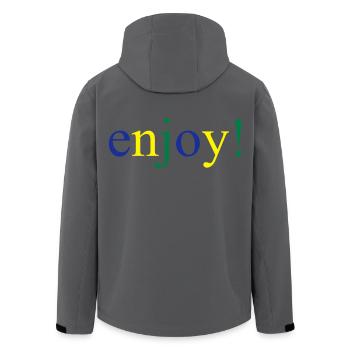 enjoy - Men’s Recycled Softshell Jacket by Stanley/Stella - black - Back - AI Model Male 185 light (185cm)
