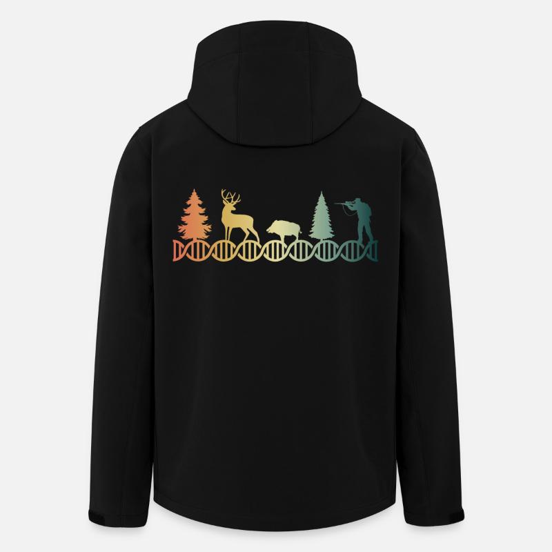 Chasseur d’ADN de chasse Chasseuse d’ADN - Veste softshell homme en polyester recyclé Stanley/Stella - noir