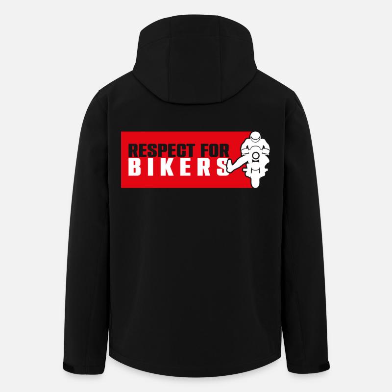 Respect Bikers on Red Background - Men’s Recycled Softshell Jacket by Stanley/Stella - black