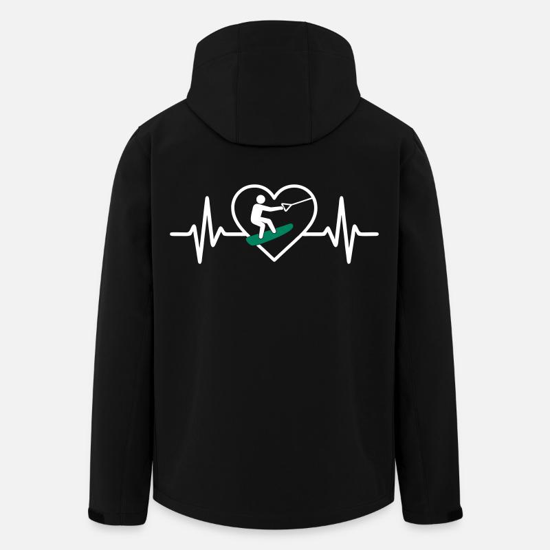 Cœur Wakeboard – Passion Glisse - Recycelte Männer Softshell-Jacke von Stanley/Stella - Schwarz