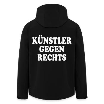 Künstler gegen rechts - Recycelte Männer Softshell-Jacke von Stanley/Stella - Schwarz - Hinten - AI Model Male 185 light (185cm)