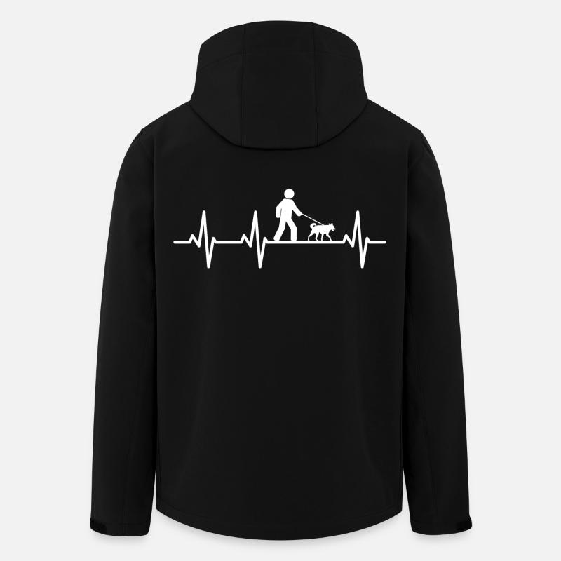 Hundebesitzer Herzlinie - Recycelte Männer Softshell-Jacke von Stanley/Stella - Schwarz