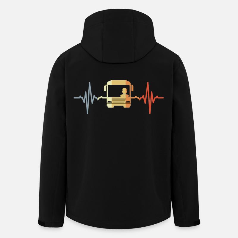 Palpitations cardiaques, chauffeur de bus - Veste softshell homme en polyester recyclé Stanley/Stella - noir