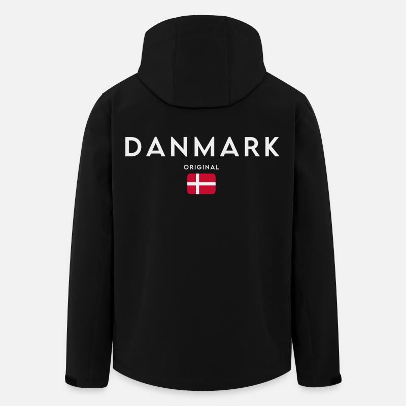 Flagge von Dänemark, dänischer Stolz - Recycelte Männer Softshell-Jacke von Stanley/Stella - Schwarz