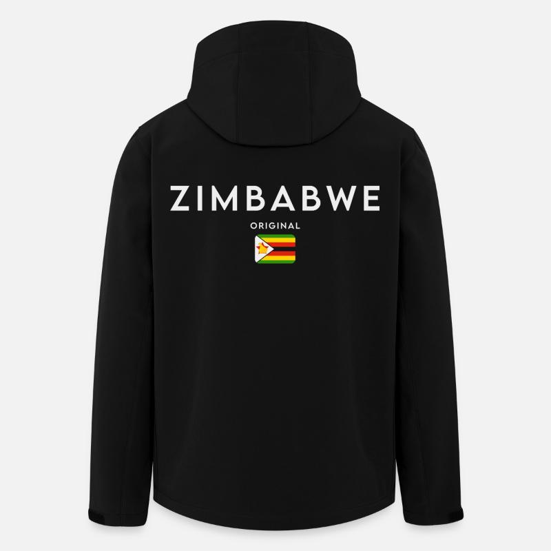 Zimbabwe flag, Zimbabwean pride - Men’s Recycled Softshell Jacket by Stanley/Stella - black