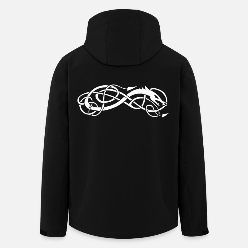 White Celtic Snake - Men’s Recycled Softshell Jacket by Stanley/Stella - black