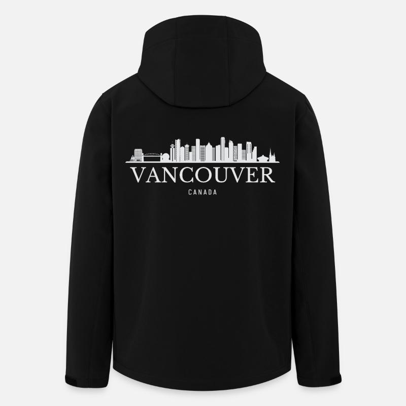 Vancouver Skyline, Vancouver Canada - Men’s Recycled Softshell Jacket by Stanley/Stella - black