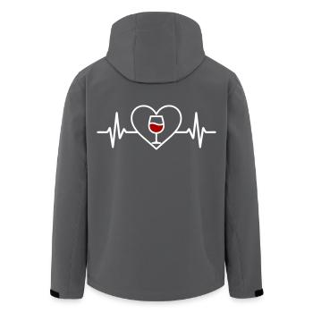 Rotwein Herz - Recycelte Männer Softshell-Jacke von Stanley/Stella - Schwarz - Hinten - AI Model Male 185 light (185cm)
