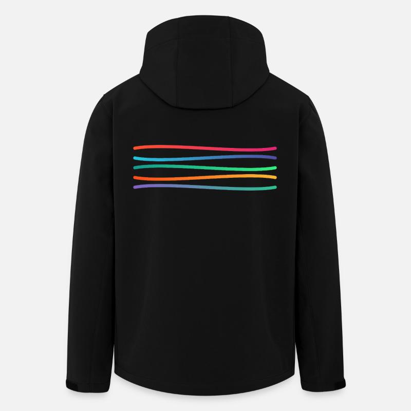 Regenbogen Linienkunst - Recycelte Männer Softshell-Jacke von Stanley/Stella - Schwarz