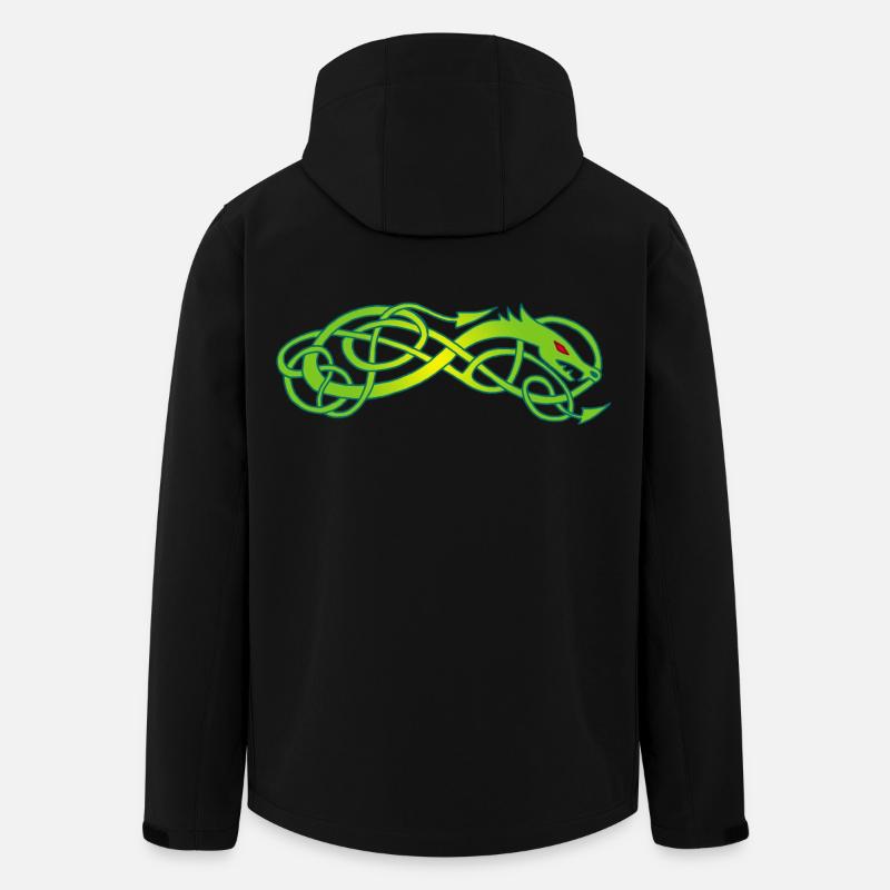 Serpent celte vert - Veste softshell homme en polyester recyclé Stanley/Stella - noir
